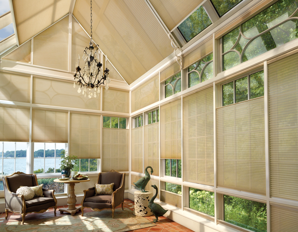 Duette® Honeycomb Shades in the Sunroom